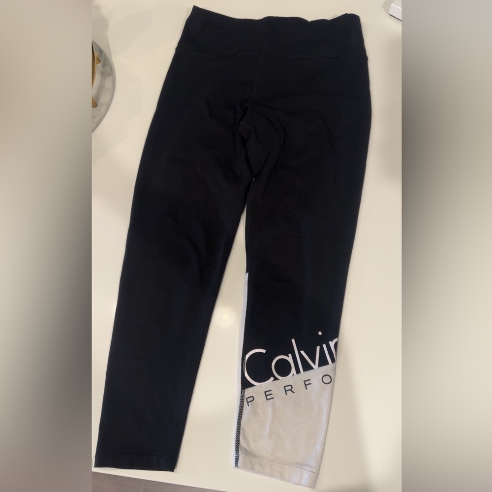 Calvin Klein Black and White Performance Leggings - Picture 2 of 5